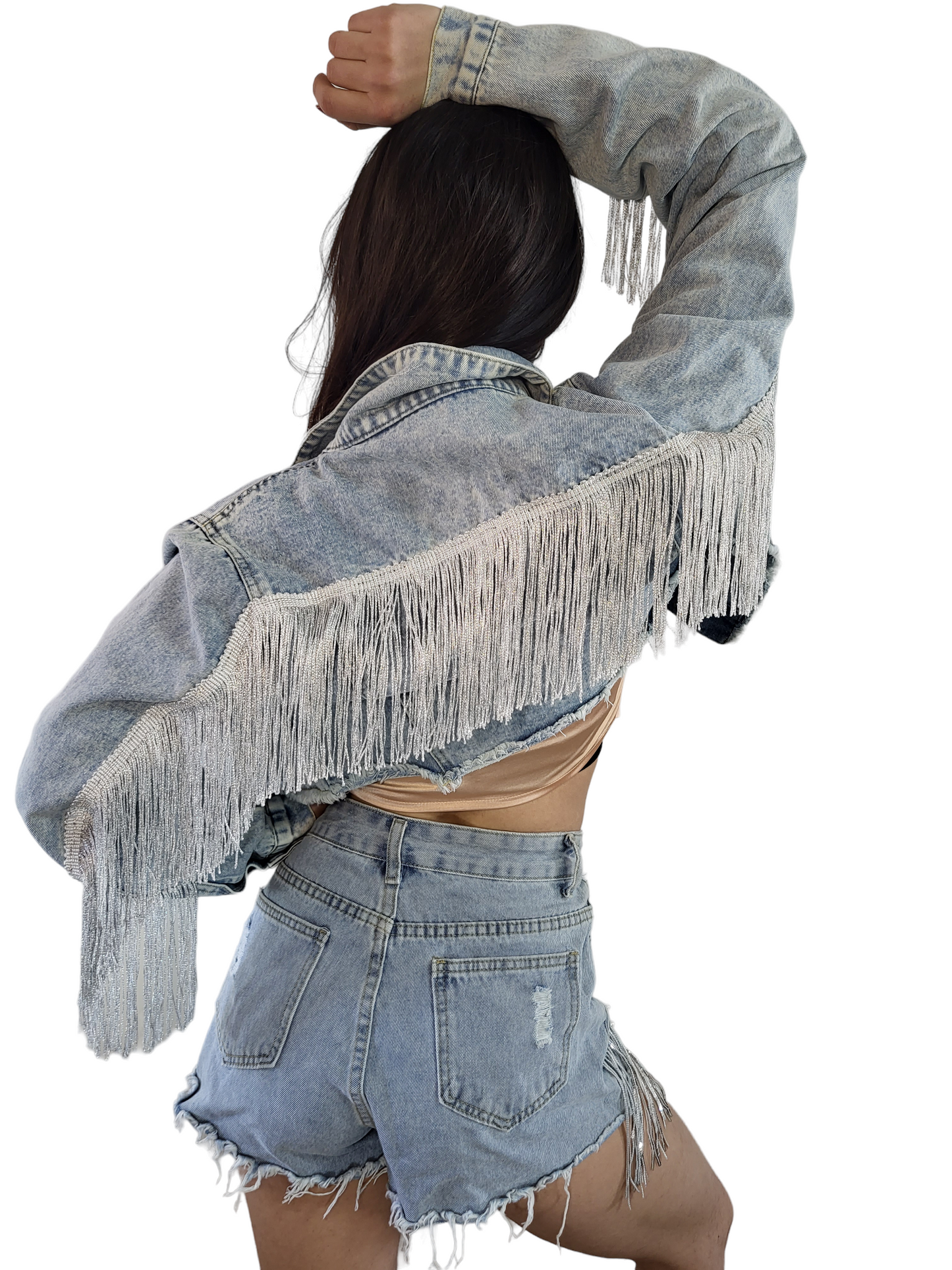 Veste en Jean Full à Frange
