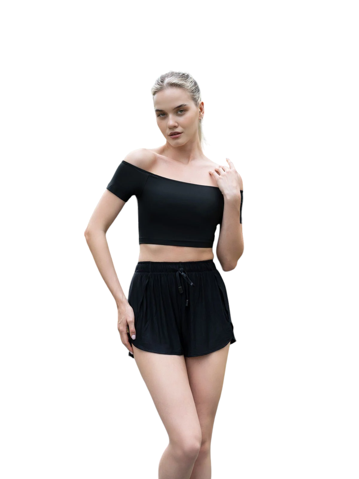Crop Manche Courte Off Shoulder