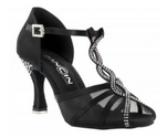 Chaussures De Danse Latine Femme – Talon Moyen, Satin Noir, Taille 40 EU, Pour Tango Et Danses Latines - 11
