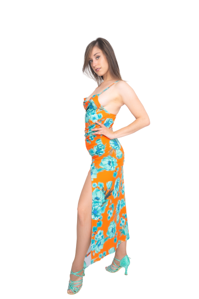 Robe Flower Maxi Fente