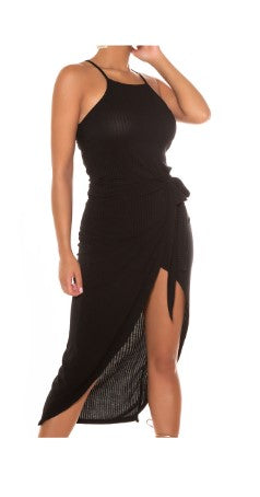 Slit Wrap Dress