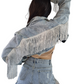 Veste en Jean Full à Frange
