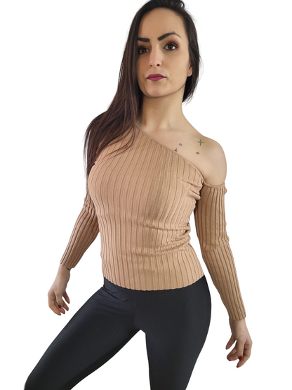 Asymmetrical Off Shoulder Sweater