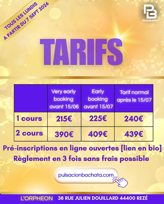Cours réguliers Bachata STYLING & TECHNIQUE Nantes saison 26/27