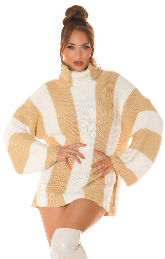Glamy Turtleneck Sweater Dress
