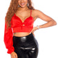 Crop latina Satin Asymétrique