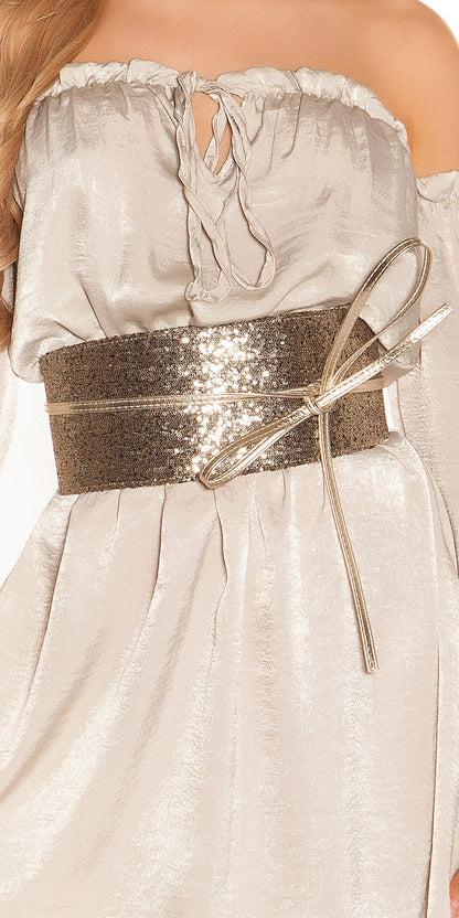 Glitter belt to tie